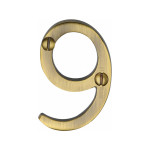 Heritage Brass Numeral 9 -  Face Fix 51mm 